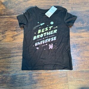 Cat & Jack Black Short Sleeve Tee Best Brother Design